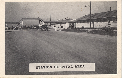 Postcard of Station Hospital Area, Camp Barkeley